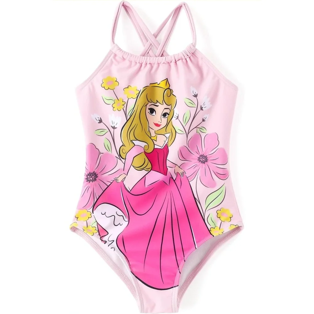 Disney Toddler Girls Pink 1 Pc Swimsuits Princess Cinderella NWT Size 4-5y